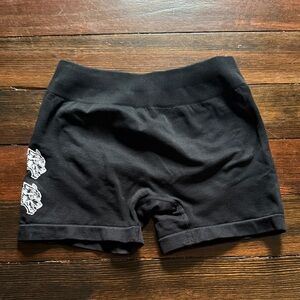 Darc Sport Black Women's Knit Bike Shorts with White Side Graphics